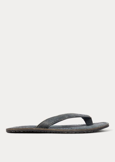 Sandalias Ralph Lauren Hombre Azules - Suede Flip-Flop - LMZXK6259